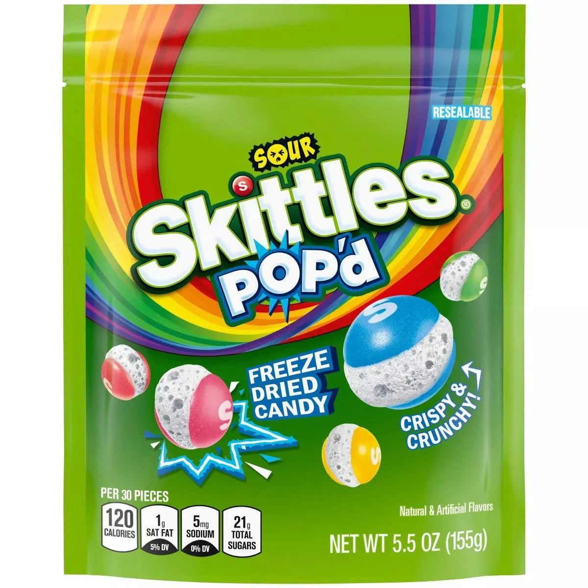 Skittles Pop'd Sour Freeze Dried Candy