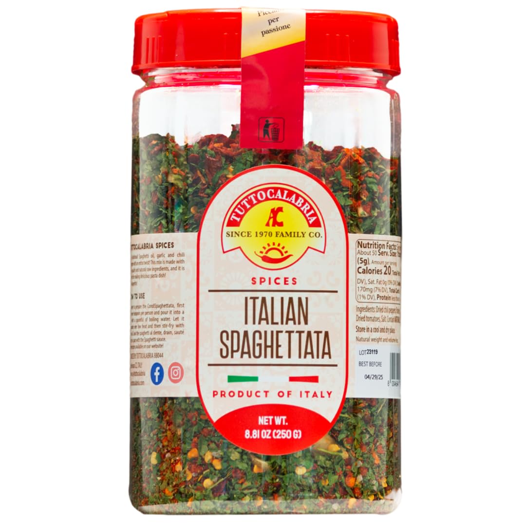 TuttoCalabria Dried Spaghettata Seasoning Shaker, 8.81 oz