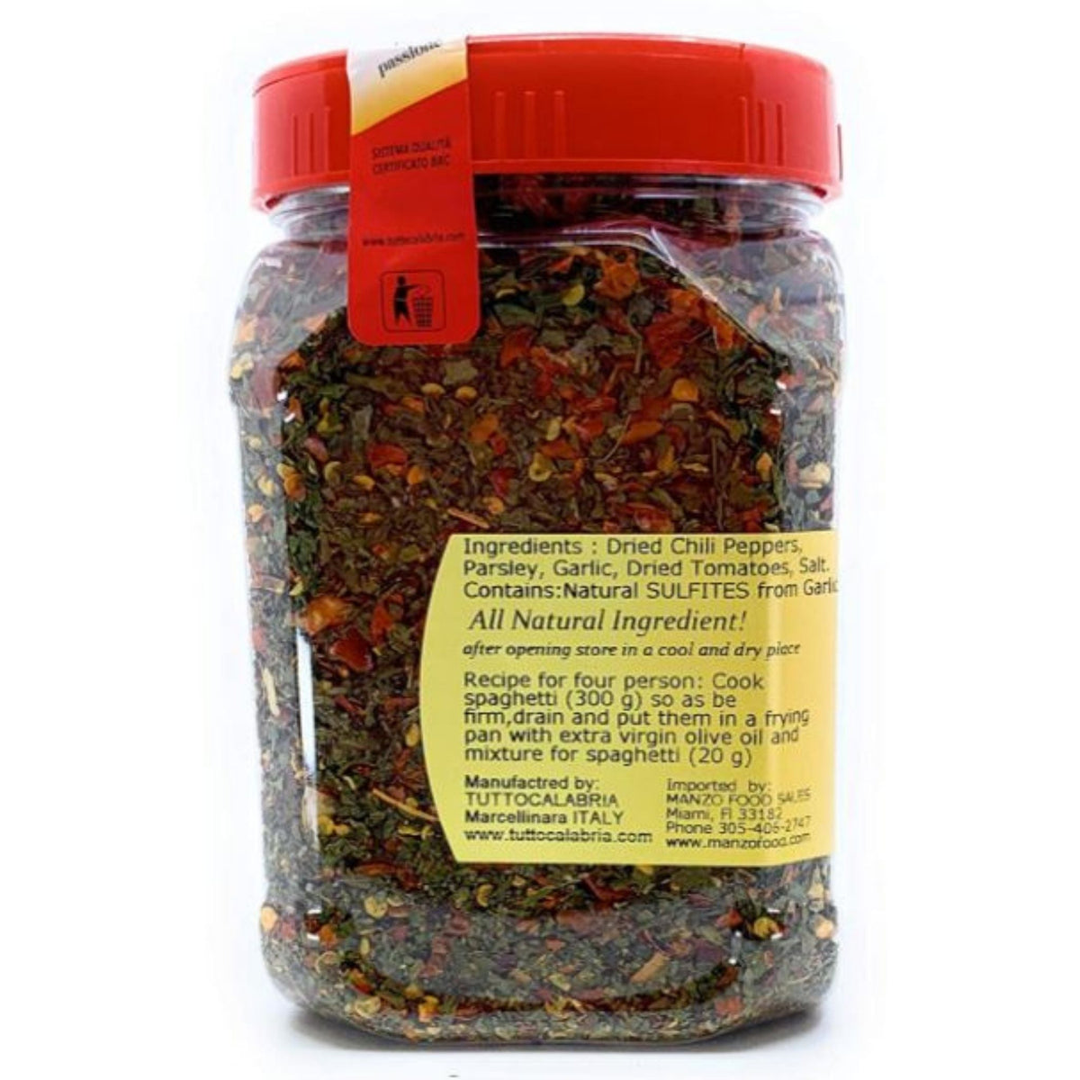 TuttoCalabria Dried Spaghettata Seasoning Shaker, 8.81 oz
