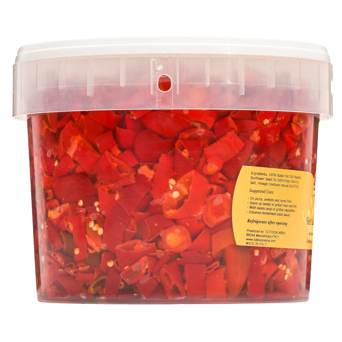 TuttoCalabria Sliced Calabrian Chili Peppers – Foodservice Tub – 98 oz