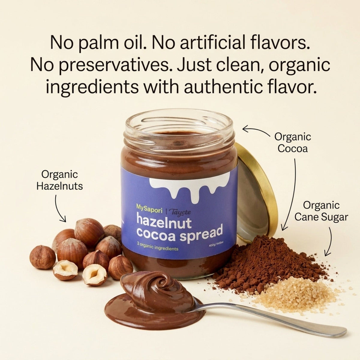 Taycte Organic Hazelnut Cocoa Cream