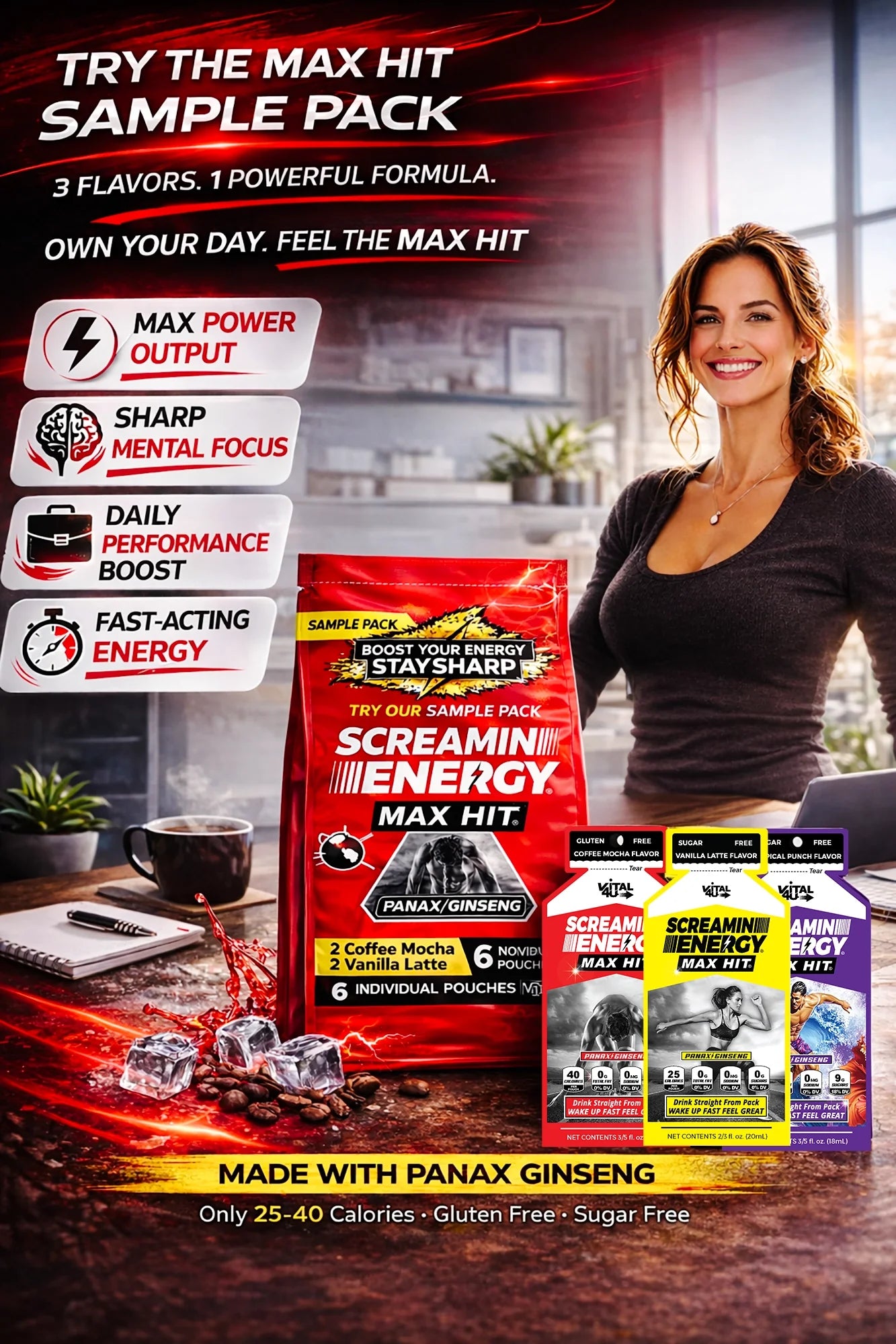 Screamin Energy Sample Pack - 6 Pouches