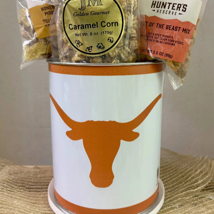 JGB Sports - Texas Longhorns Gift Tin Basket - Made In America