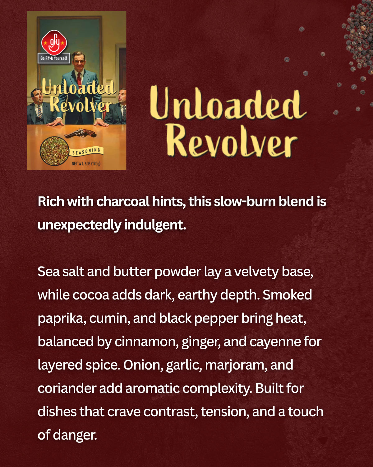 GFY - Unloaded Revolver Seasoning (6oz)