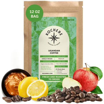 Kochere Coffee Ugandan Sipi Falls Single Origin, Organic Medium Roast - Raisin, Fig, Brown Sugar Notes