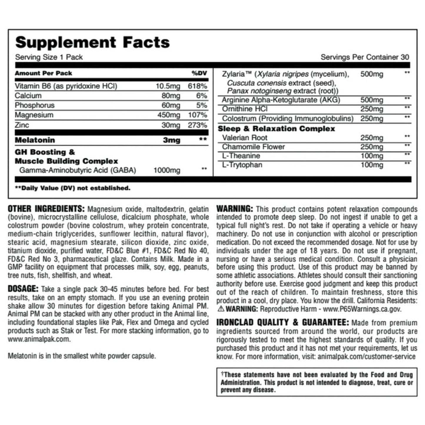 Universal Nutrition Animal Pak PM