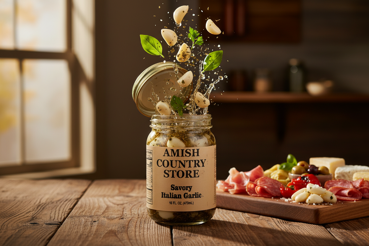 Savory Italian Garlic | Herb-Packed Pickled Garlic | 16 oz