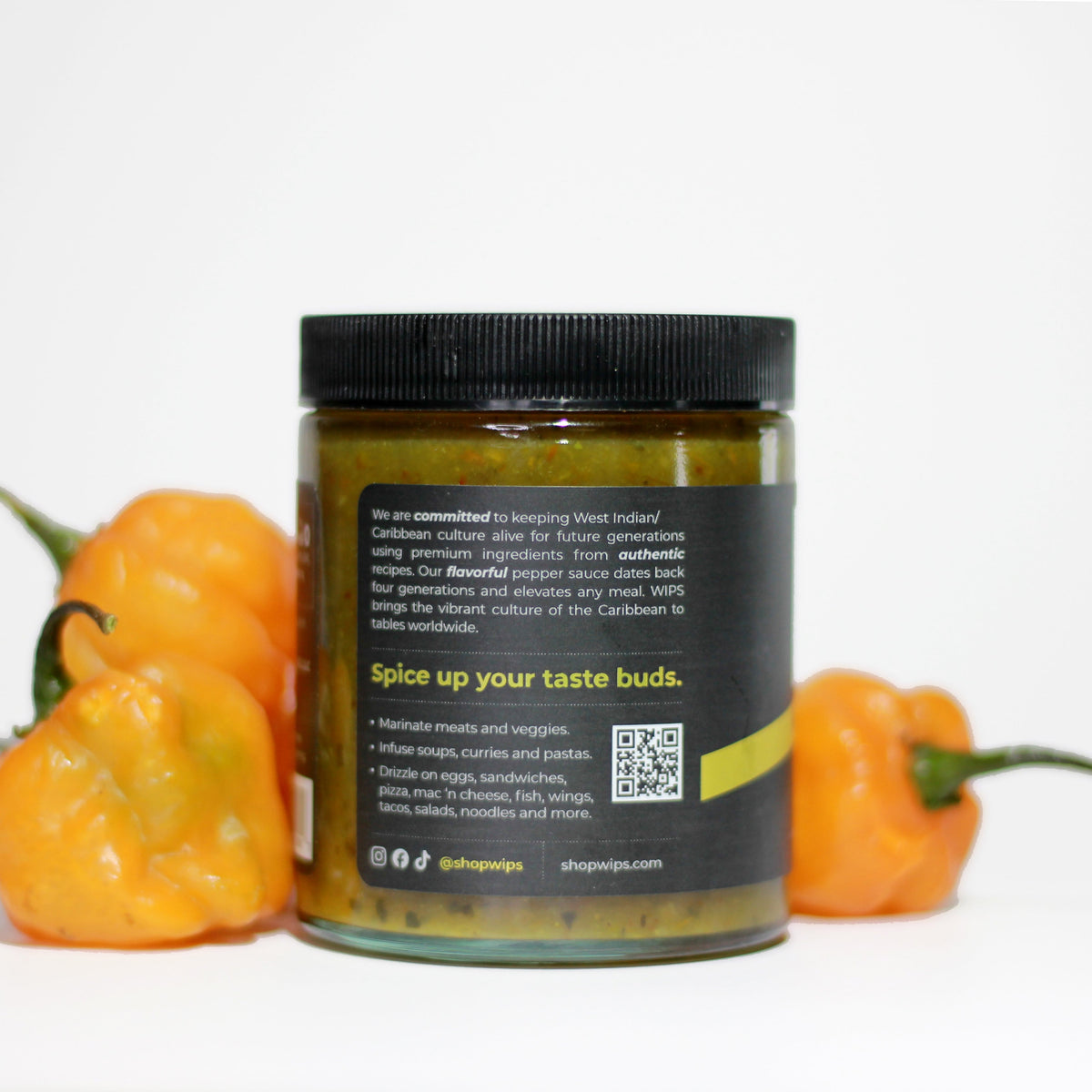 WIPS Yellow Scotch Bonnet, Tangy Pepper Sauce (6 fl oz)