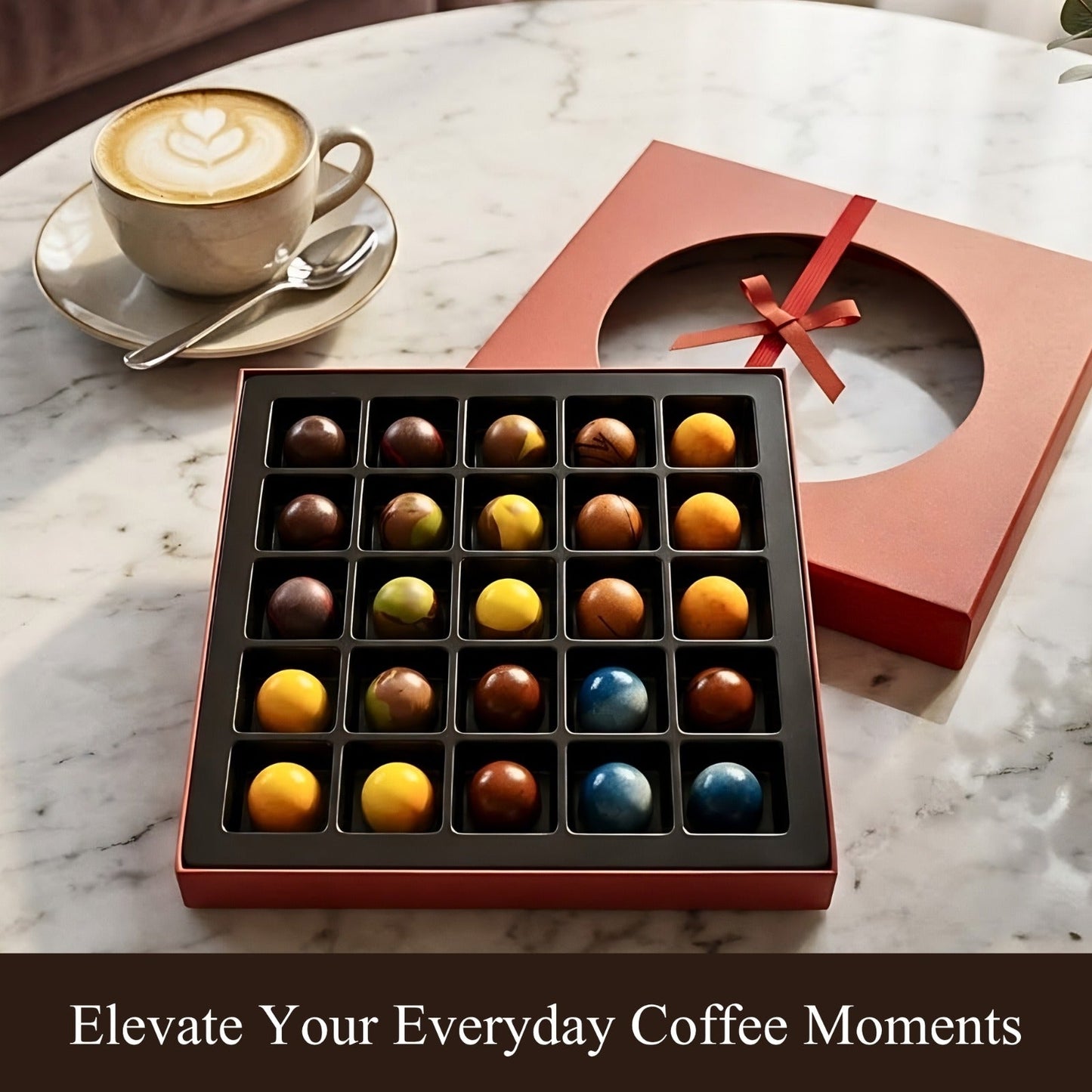 Andy Anand Sugar-Free Monet Chocolate Truffles & Pralines, 25 pc – 60% Cacao, Keto & Diabetic-Friendly, Luxury Birthday & Holiday Gift Box