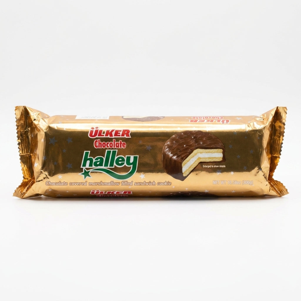 Ülker Halley Chocolate Marshmallow Cookie 10.58oz - Turkish Sandwich