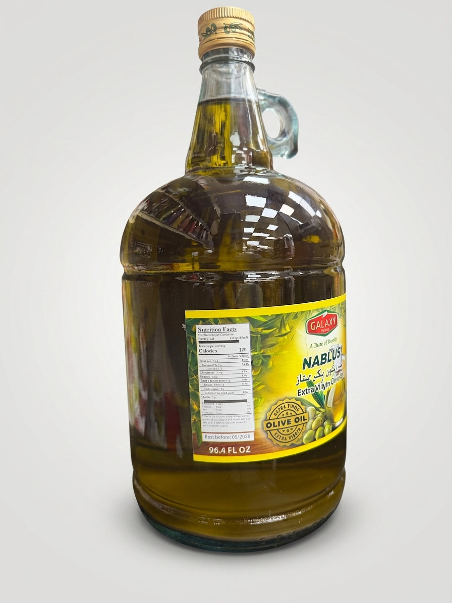 Galaxy Nablus Extra Virgin Olive Oil 96.4 fl oz - Premium Cold Pressed