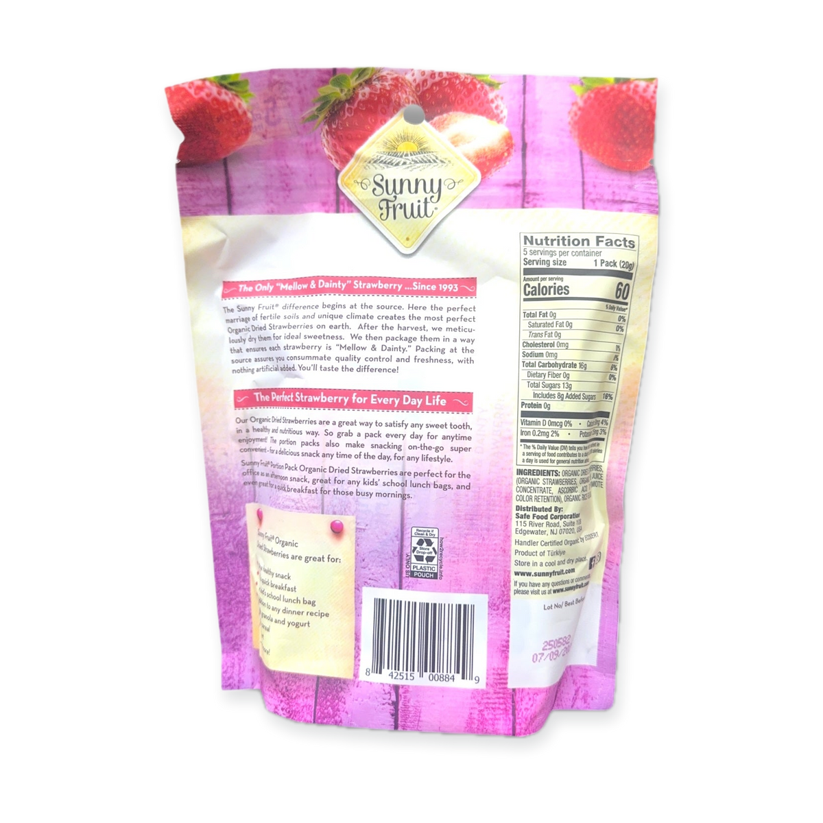 Sunny Fruit Organic Dried Strawberries – Natural Sweet Snack