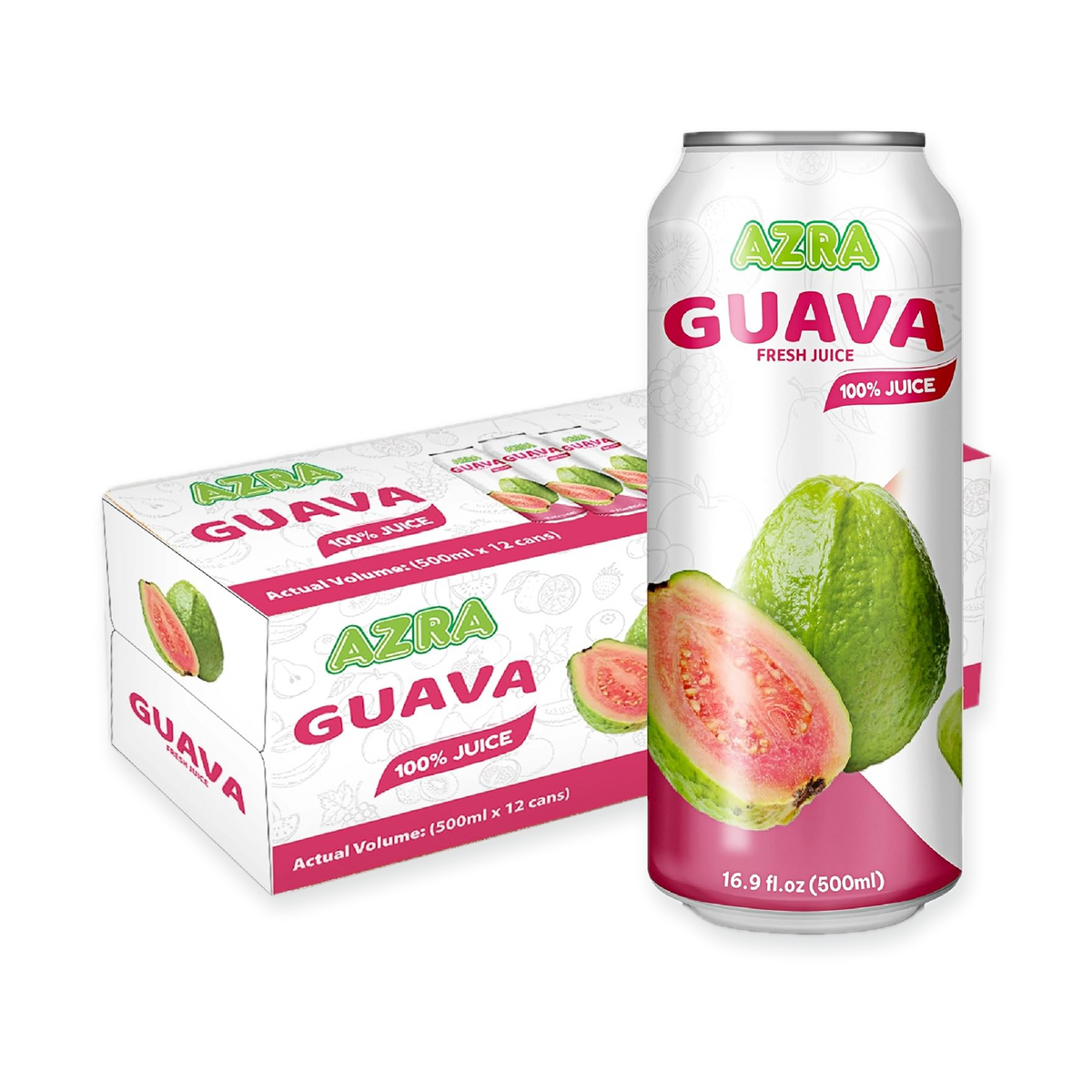 AZRA 100% Juice – 500ml Cans, Zero Sugar Beverages for  Kids & Adults