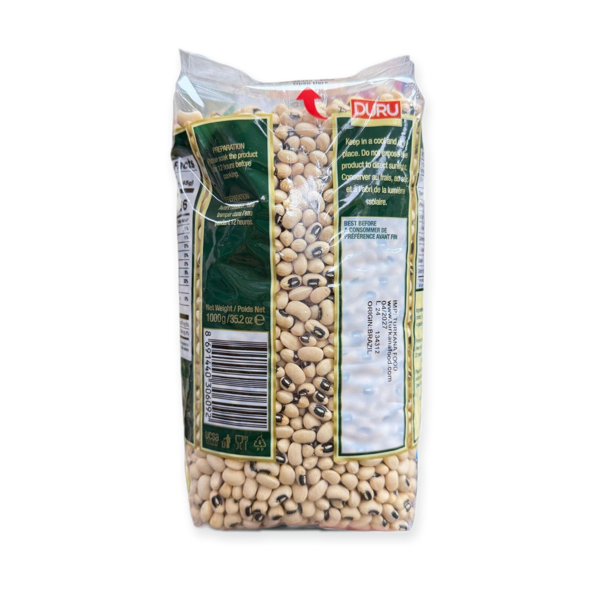 Duru Black Eyed Beans 1000g – Premium Legumes