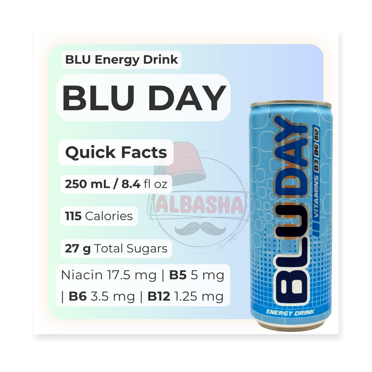BLU DAY Refreshing Energy Beverage 250ml