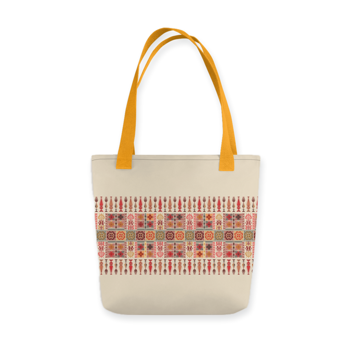 Spacious Tote Bag – Colorful Art Pattern, 15" x 15"