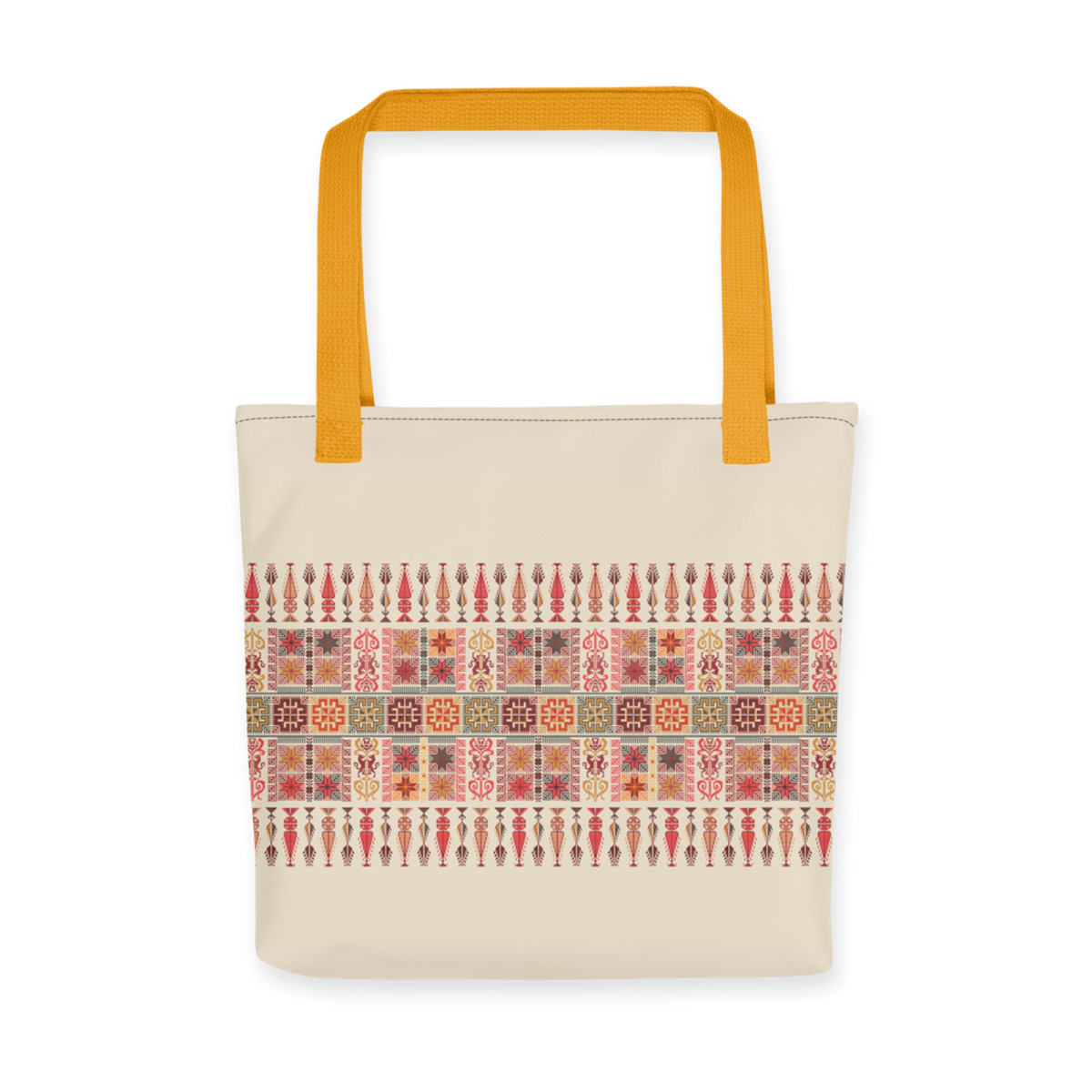 Spacious Tote Bag – Colorful Art Pattern, 15" x 15"