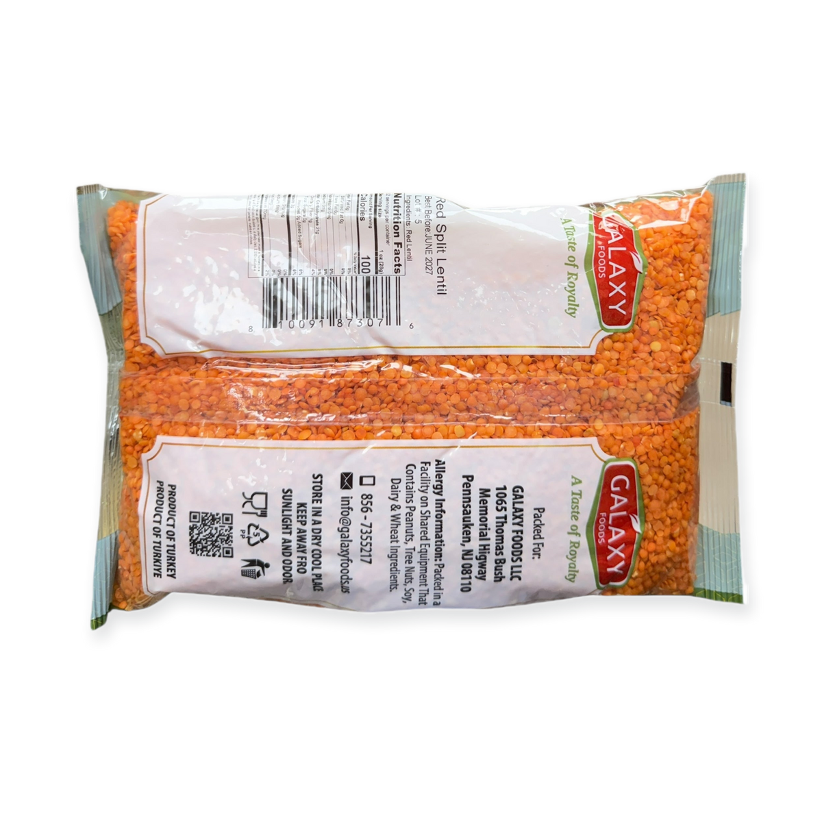 Galaxy Foods Red Split Lentils – 2 Lbs