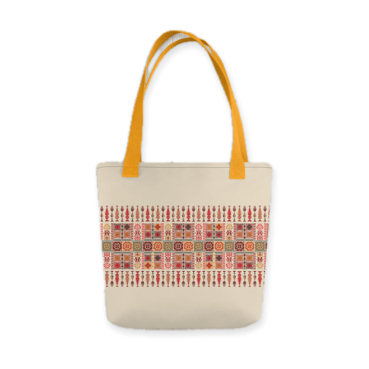 Spacious Tote Bag – Colorful Art Pattern, 15" x 15"