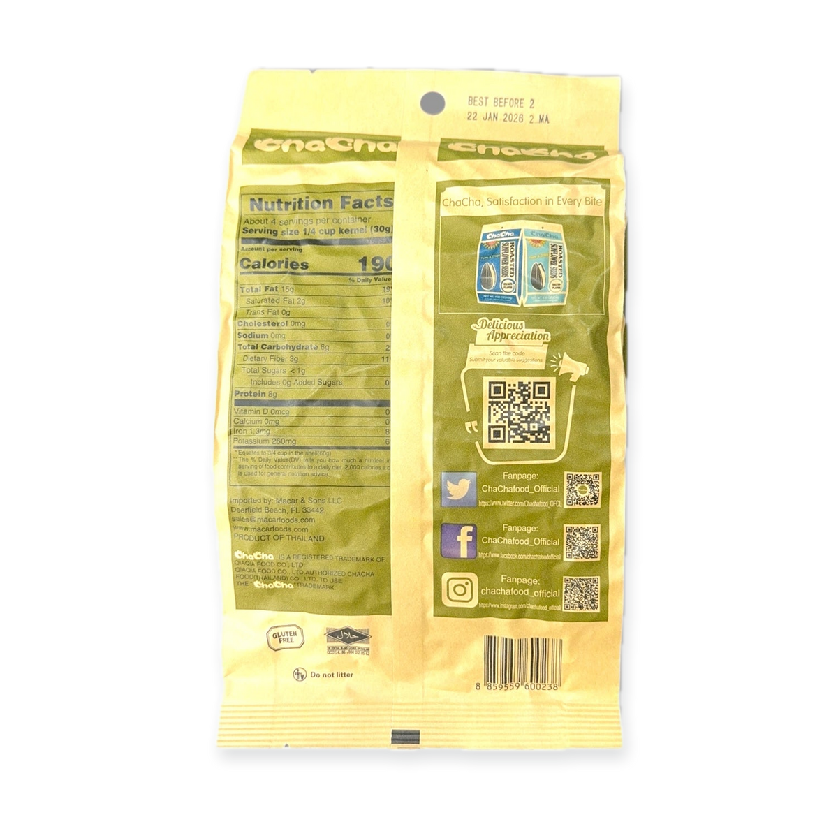 Chacha Sunflower Seeds Snack – Natural Flavor