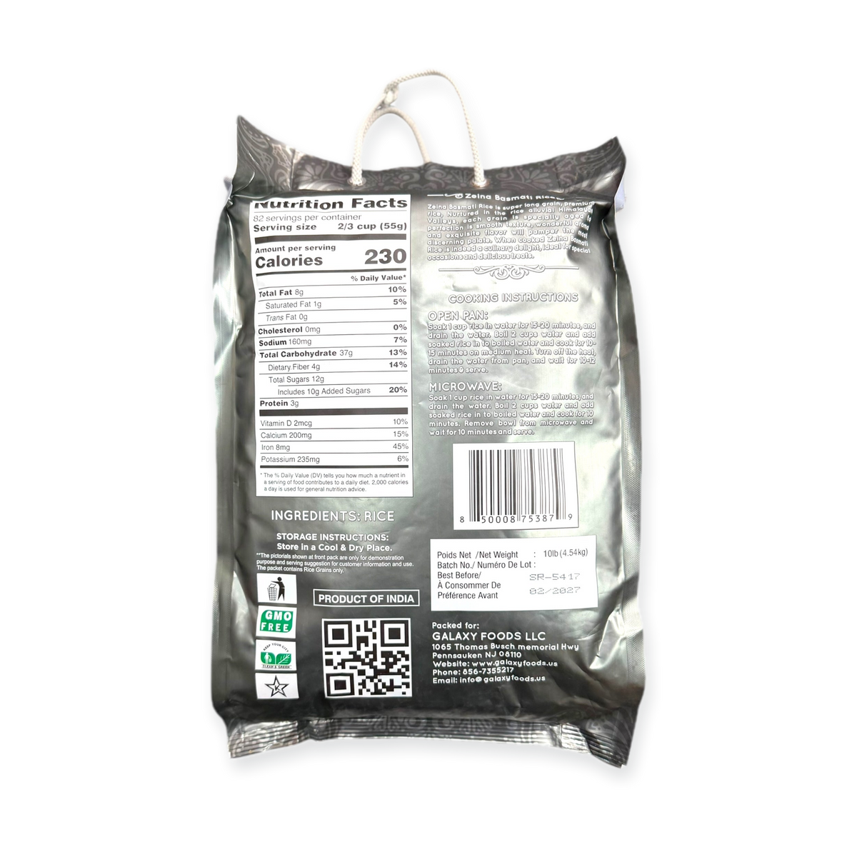 Zeina Basmati Extra Long Rice 10Lb