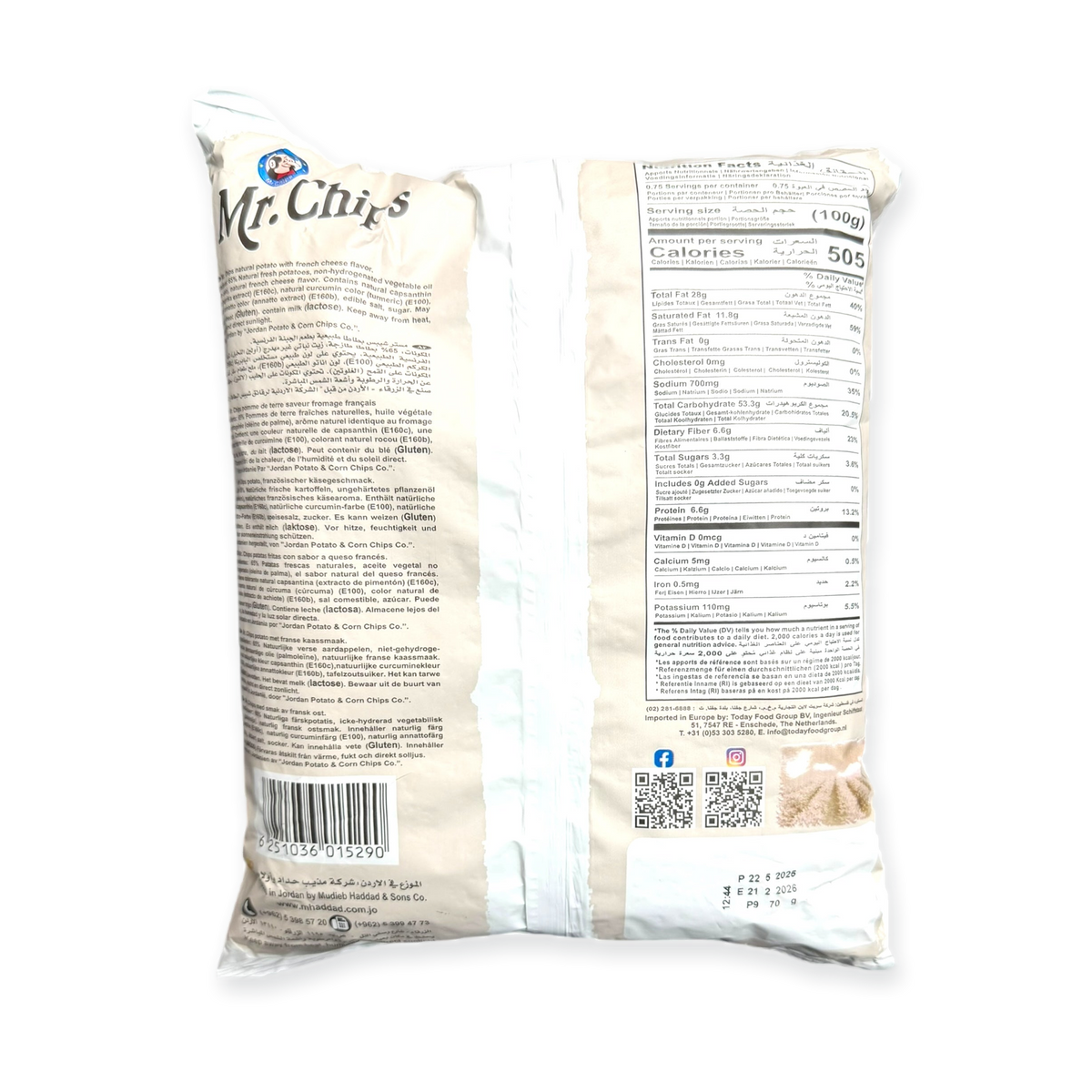 Mr.Chips Potato Cheese 70g – Crispy Cheese Flavored Snack