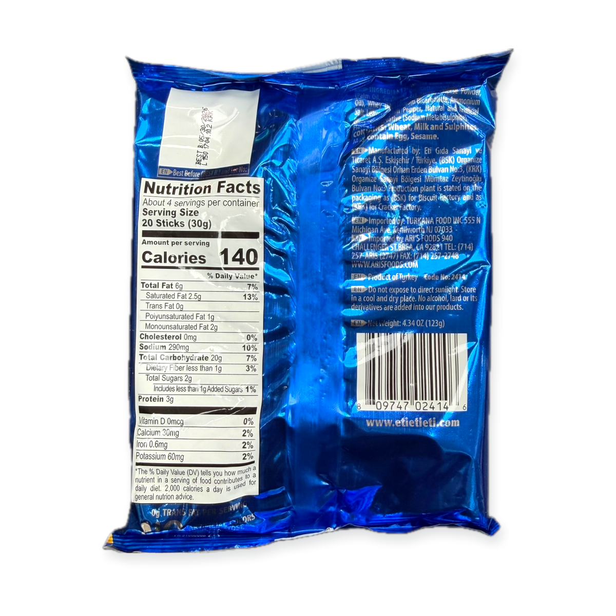 ETI CRAX Cheese Stick 123G
