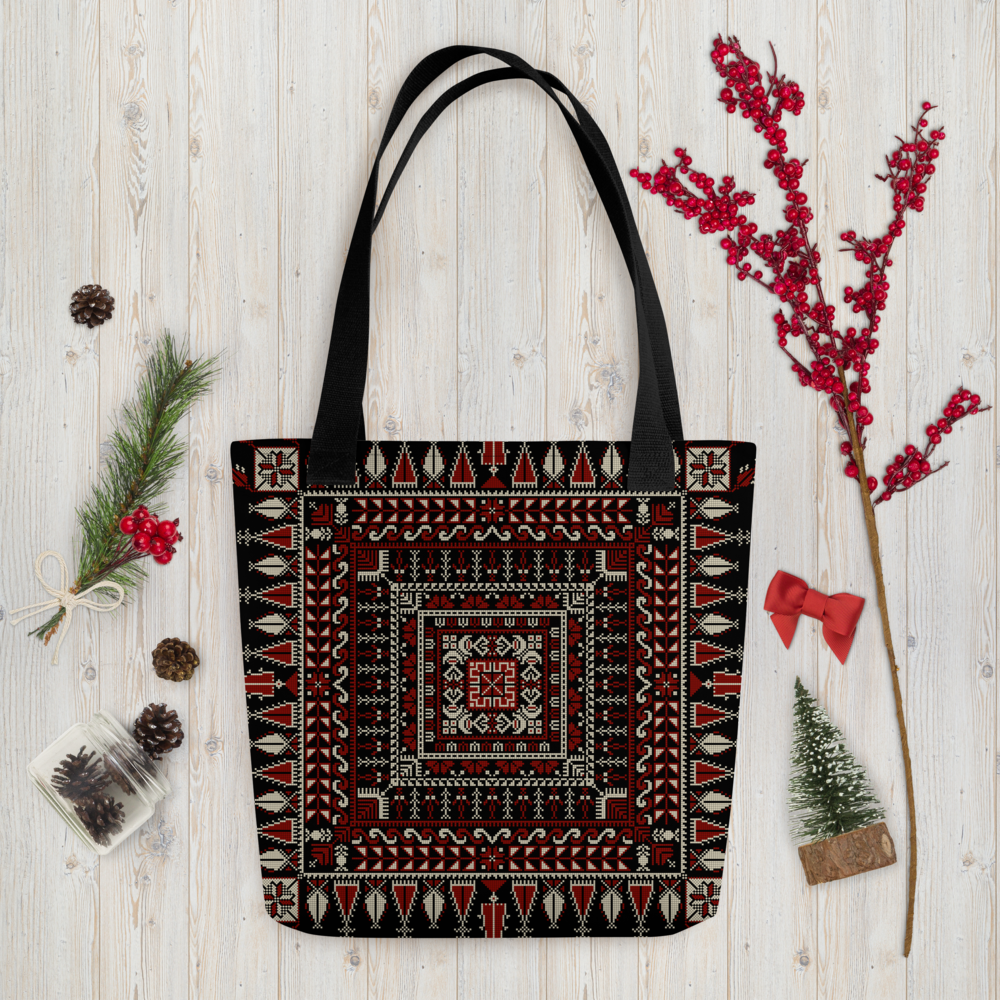 Spacious Tote Bag – Black Art Pattern