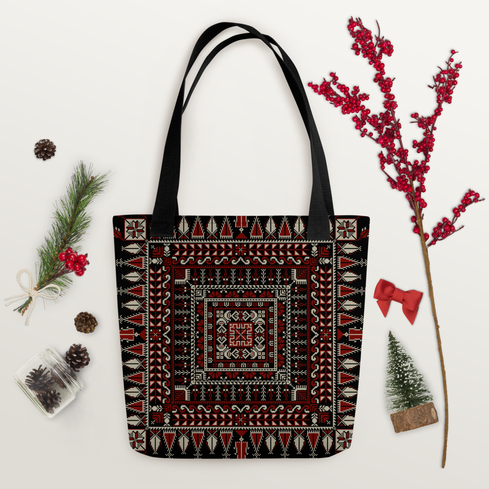 Spacious Tote Bag – Black Art Pattern
