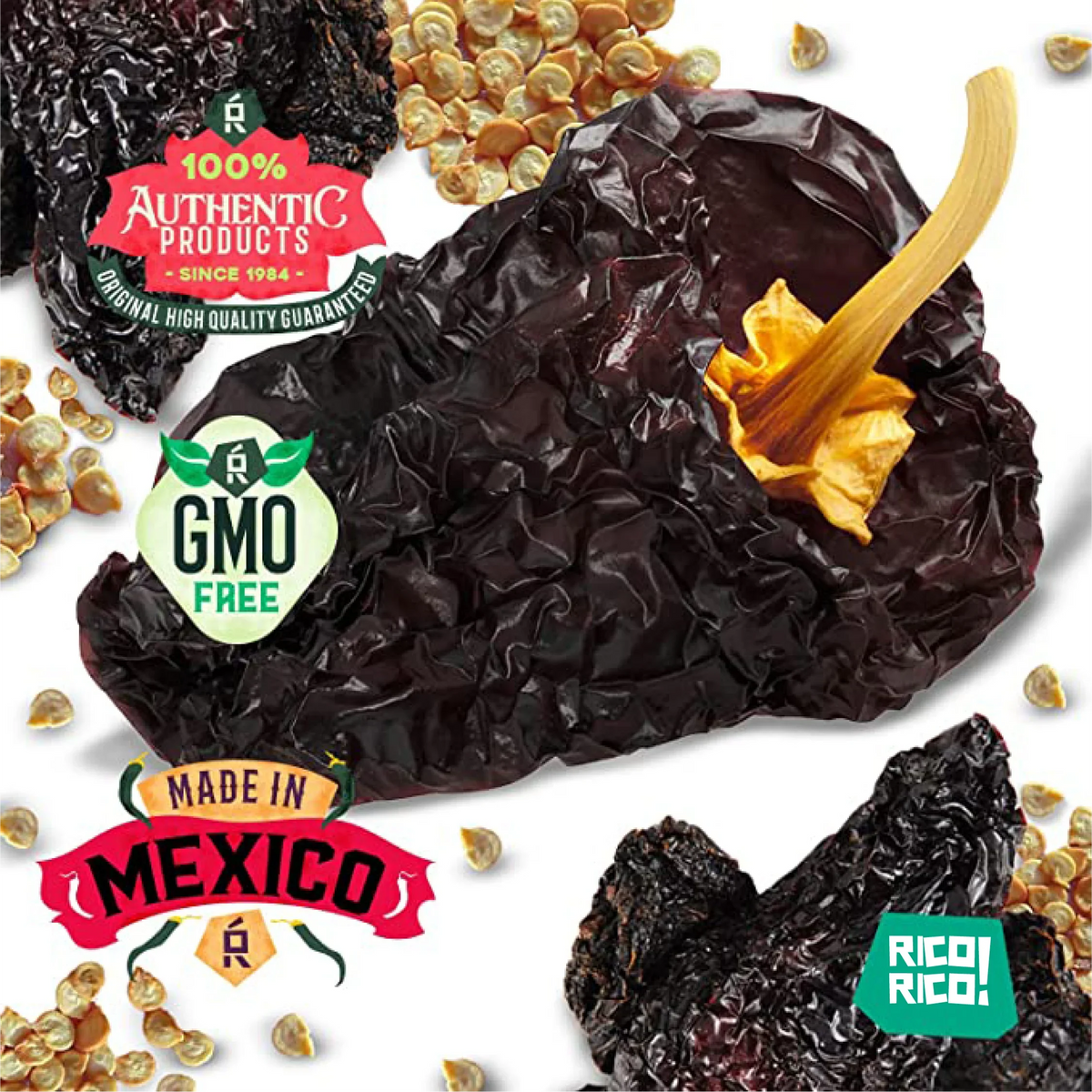 Dried Mexican Chiles 3-Pack – Ancho, Guajillo & Arbol Peppers