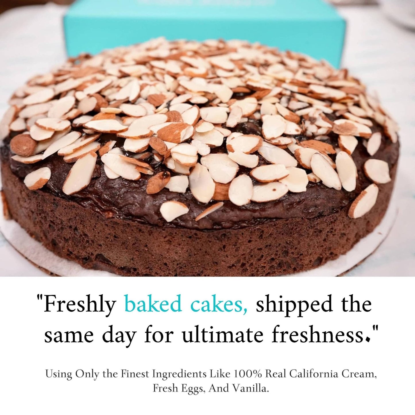 Andy Anand Sugar-Free Chocolate Almond Cake, 9-Inch, 2.5 lb – Stevia Sweetened, Handcrafted, Diabetic-Friendly Birthday & Celebration Gift