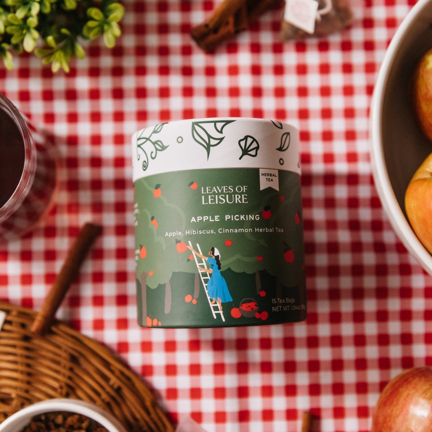 Apple Picking Herbal Tea | apple, cinnamon, and hibiscus
