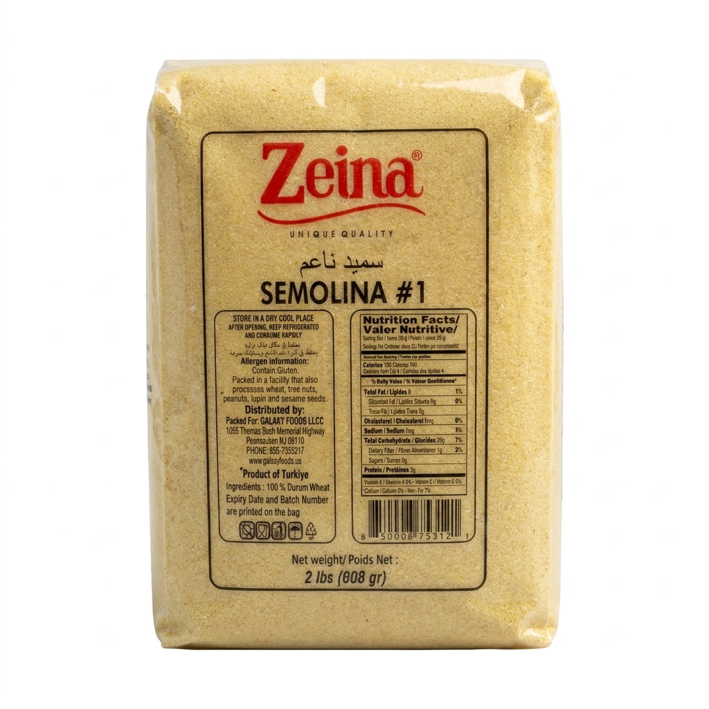 Zeina Semolina #1 2 lbs (908g) - Premium Turkish Durum Wheat