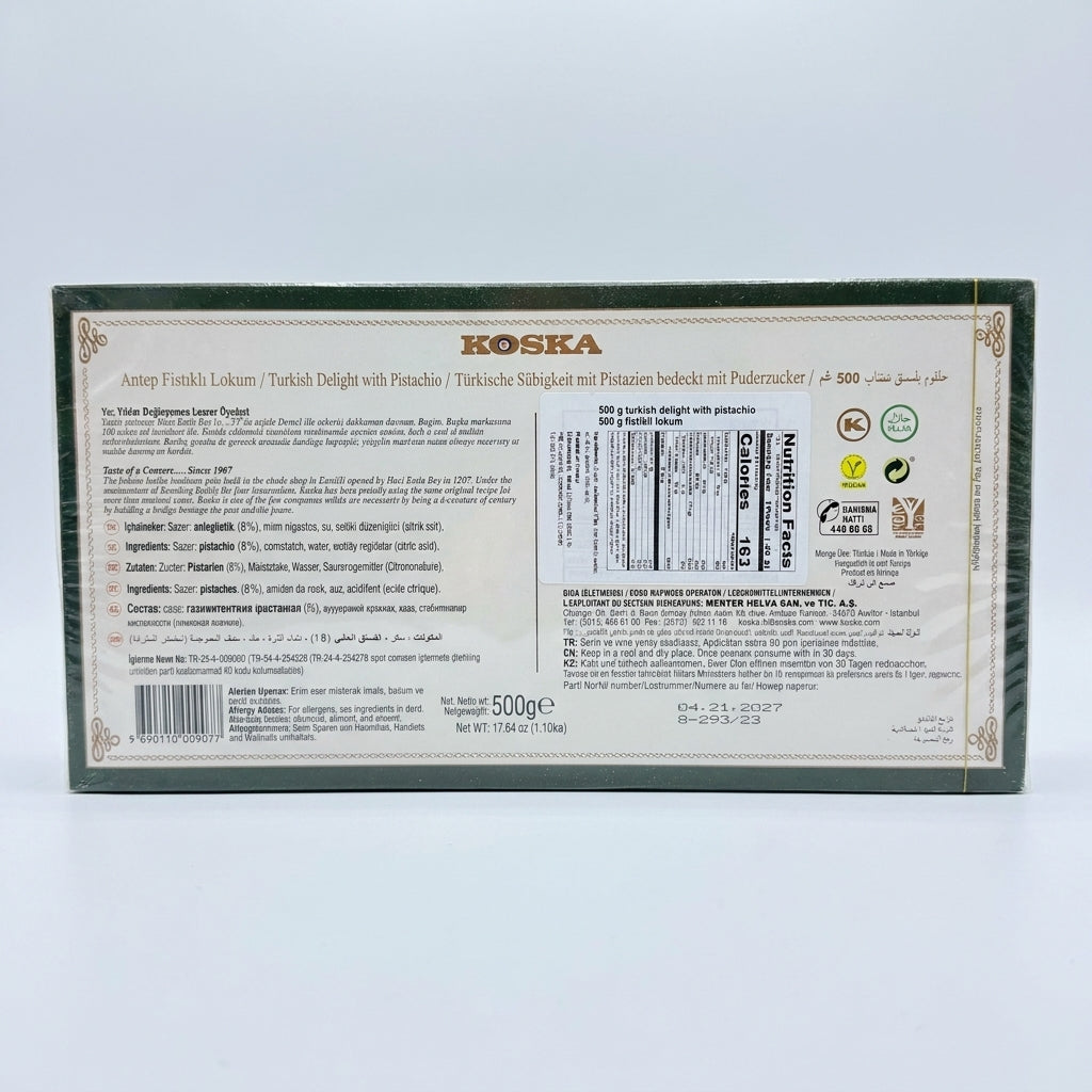 Koska Turkish Delight with Pistachio 500g - Premium Lokum