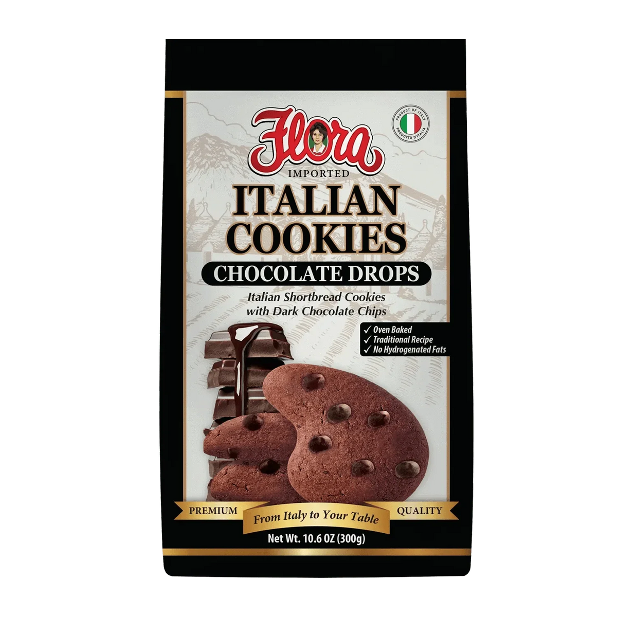Chocolate Drops - Italian Shortbread Cookies - 10.6 oz