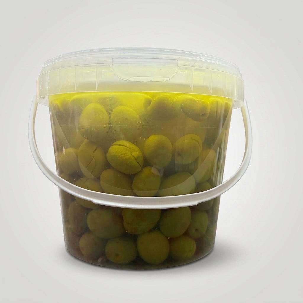 Habash Baladi Green Olives - Authentic Palestinian Premium Whole Olives