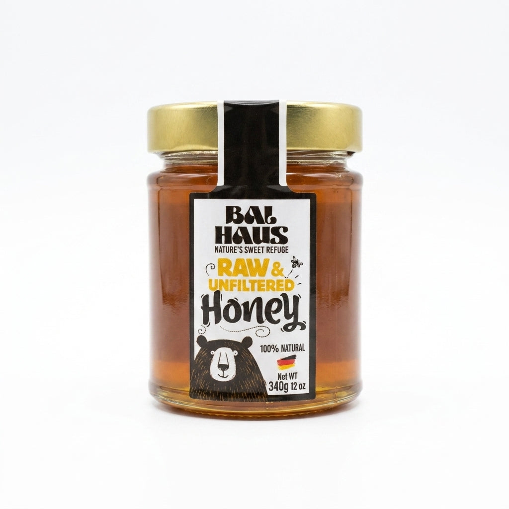 Bär Haus Raw & Unfiltered Honey 340g - 100% Natural German Honey