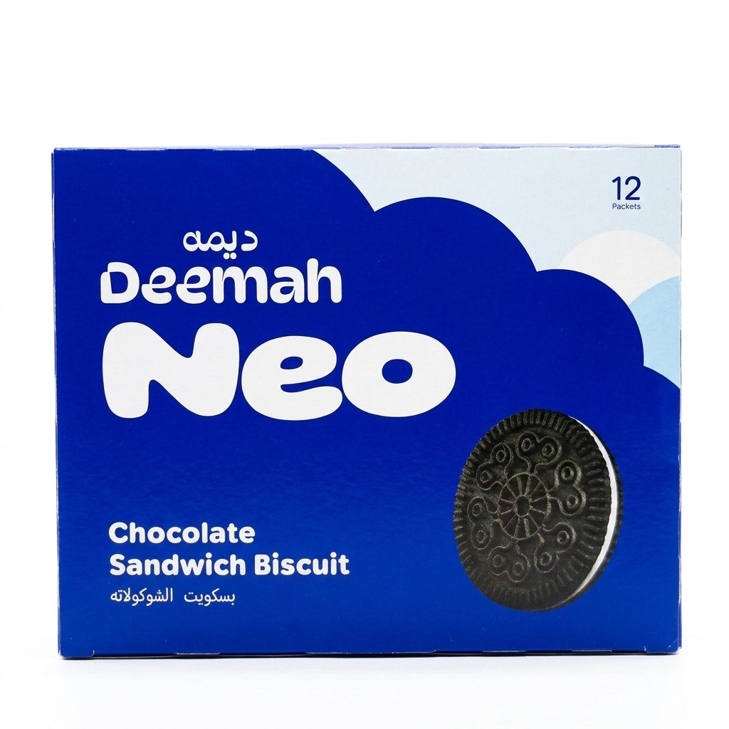 Deemah Neo Chocolate Sandwich Biscuit 12 Packets - Vanilla Cream
