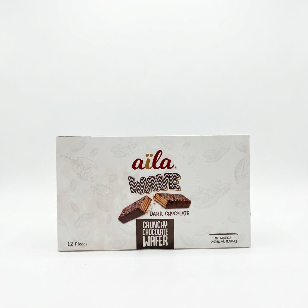 Aila Wavy Dark Chocolate Wafer 12 Pieces - Crunchy Lebanese Treat