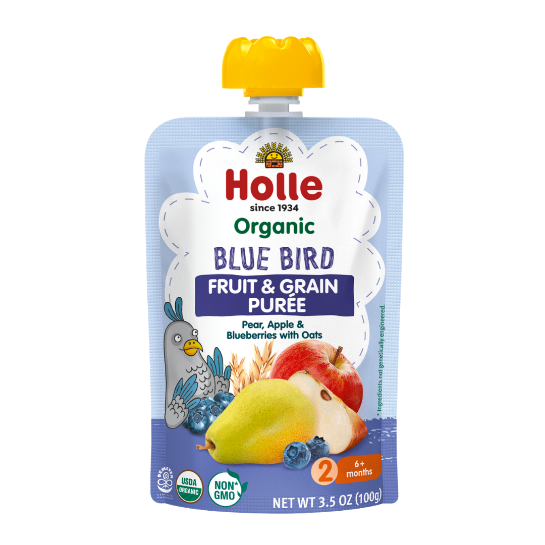Holle Organic Blue Bird - Fruit & Grain Purée Pouches