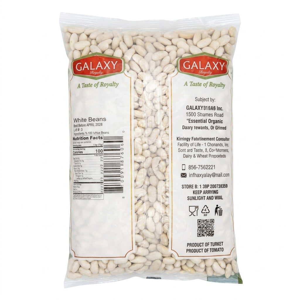 Galaxy Foods White Beans 25g - Premium Turkish Fasulye