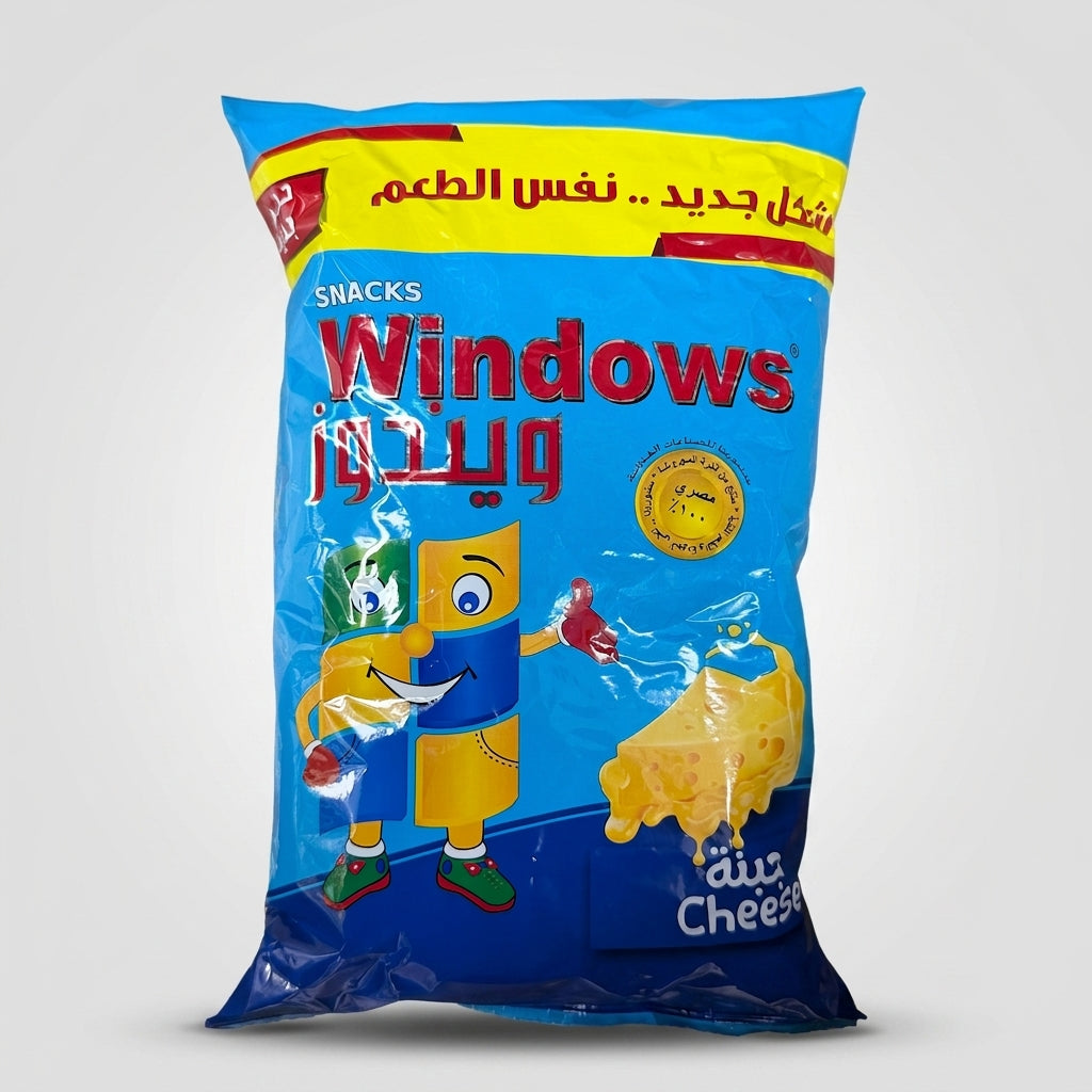 Windows Cheese Snacks 125g - Crunchy Cheese Flavored Corn Puffs