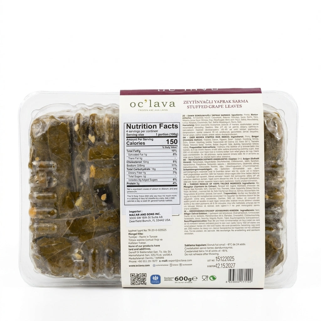 Oc'lava Stuffed Grape Leaves 600g - Zeytinyağlı Yaprak Sarma