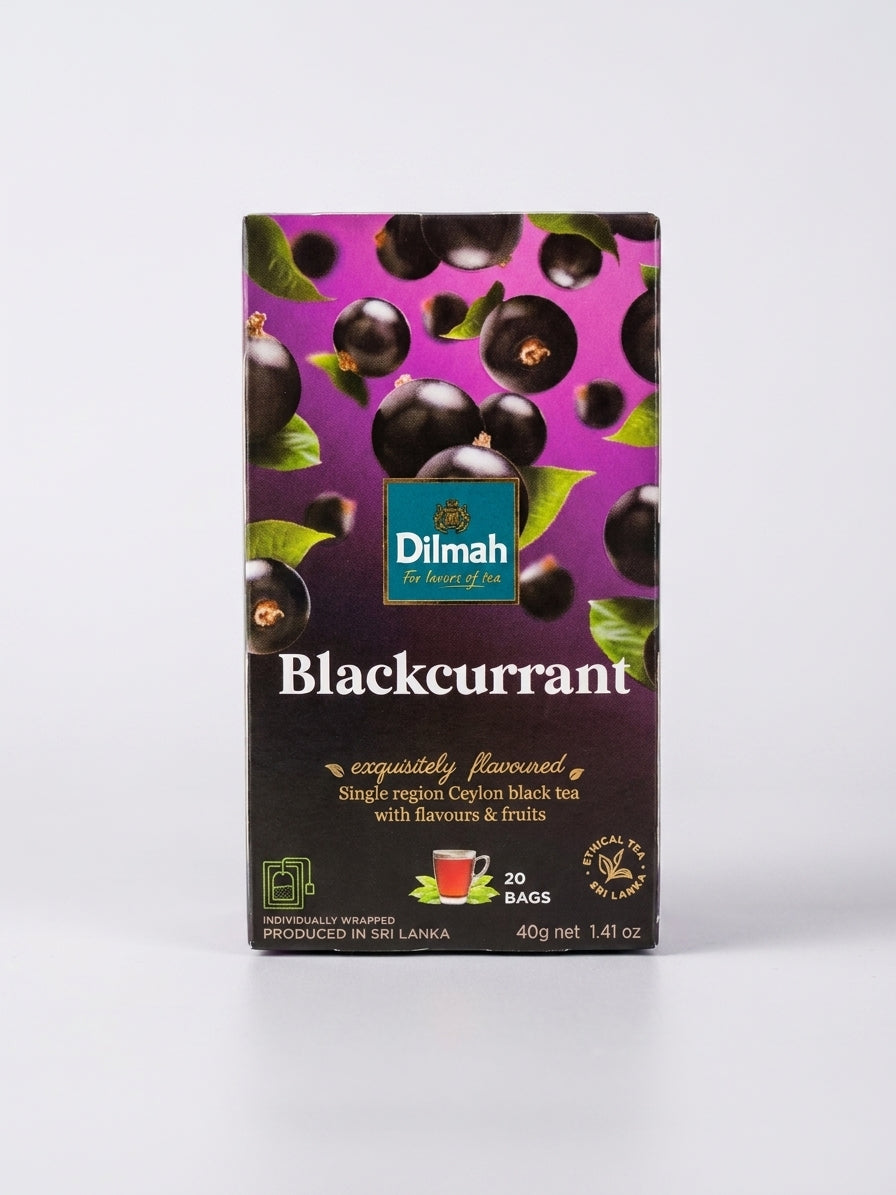 Dilmah Blackcurrant Ceylon Tea 20 Bags - Exquisitely Flavoured Black Tea