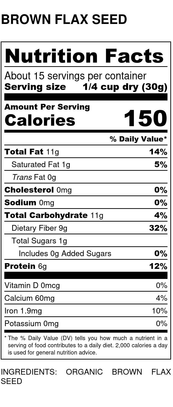 Flax Seeds, Brown, Organic