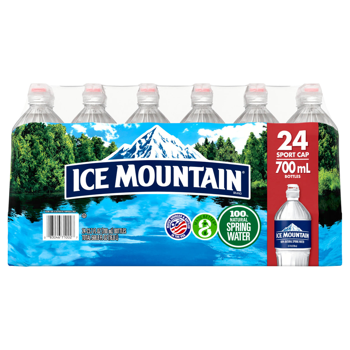 Ice Mountain - Water Mtn Spring - Case Of 24-700 Ml(D0102H546K2)