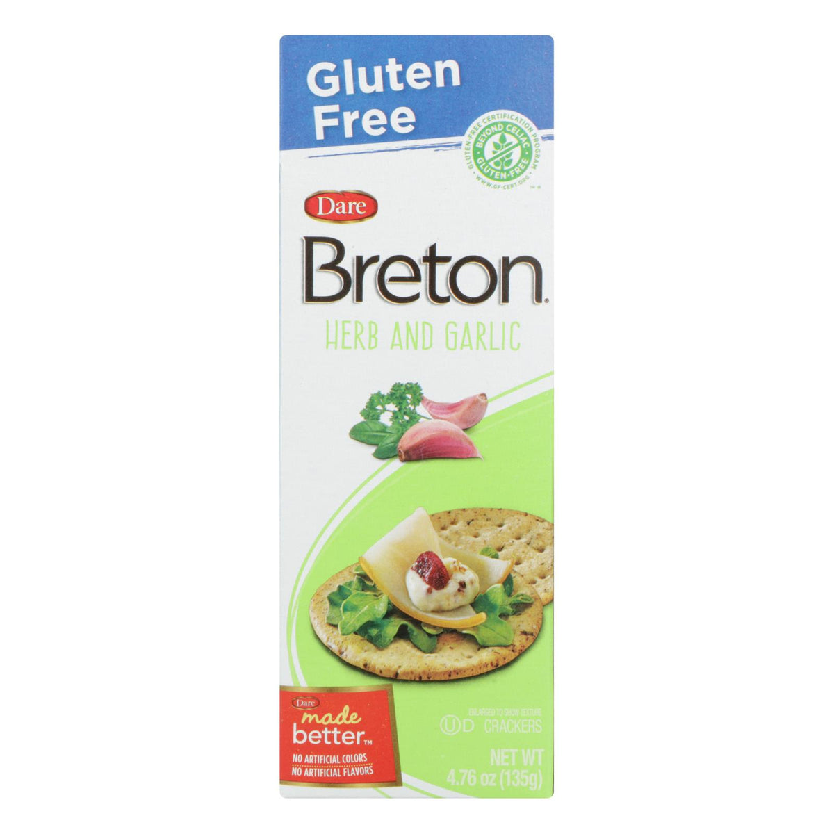 Bretondare - Crackers - Herb And Garlic - Case Of 6 - 476 Oz(D0102H5K83J)