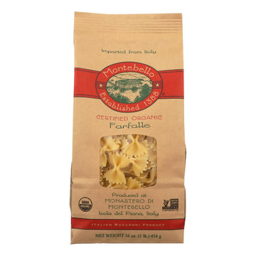 Montebello Organic Pasta - Farfalle - case Of 12 - 1 Lb(D0102H5KN5J)