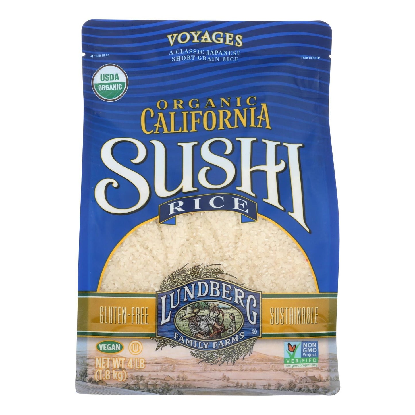 Lundberg Family Farms Organic White Sushi Rice  case Of 6  4 Lb(D0102H5NL9J)