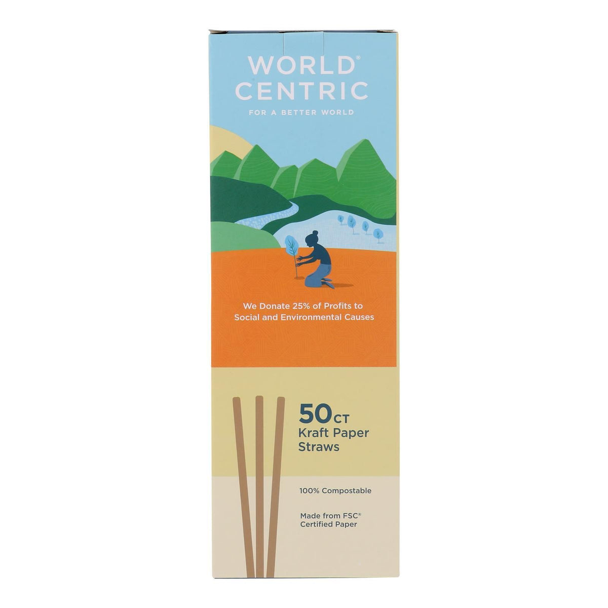 World Centric - Straws 8in Compst Kft Pepper - Case of 24 - 50 CT(D0102H79WSU.)